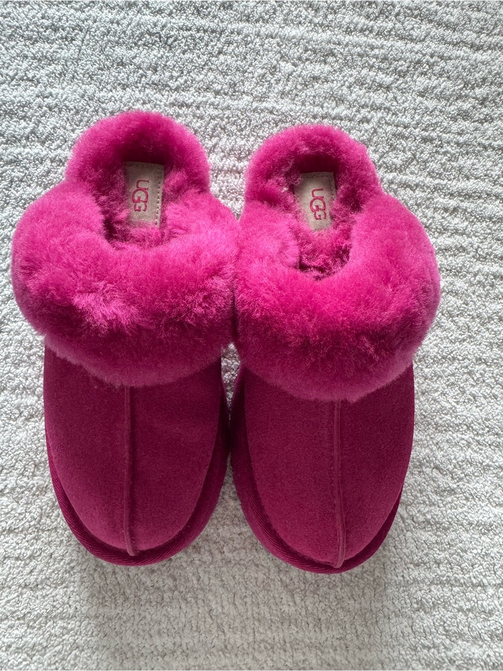 UGG Hot Pink Shearling Backless Slippers